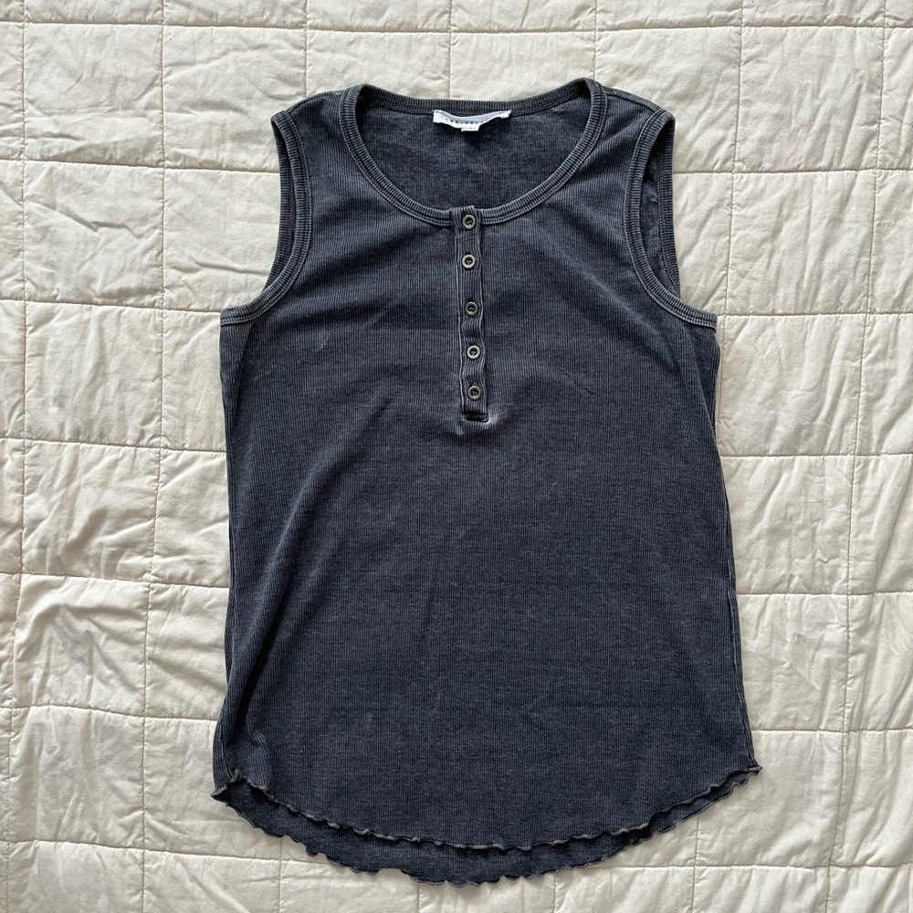 Acid Wash Button-Up Tank